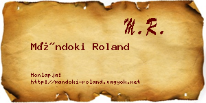 Mándoki Roland névjegykártya